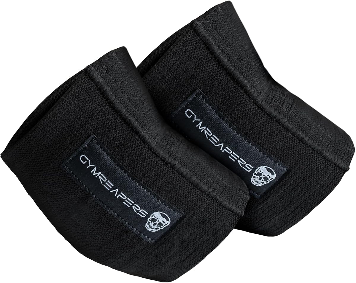 Gymreapers Elbow Compression Cuff for Weightlifting, Powerlifting – Support & Relief for Tendonitis, Stability, Tennis Elbow, Strength Training & Injury Recovery (Black, 9")