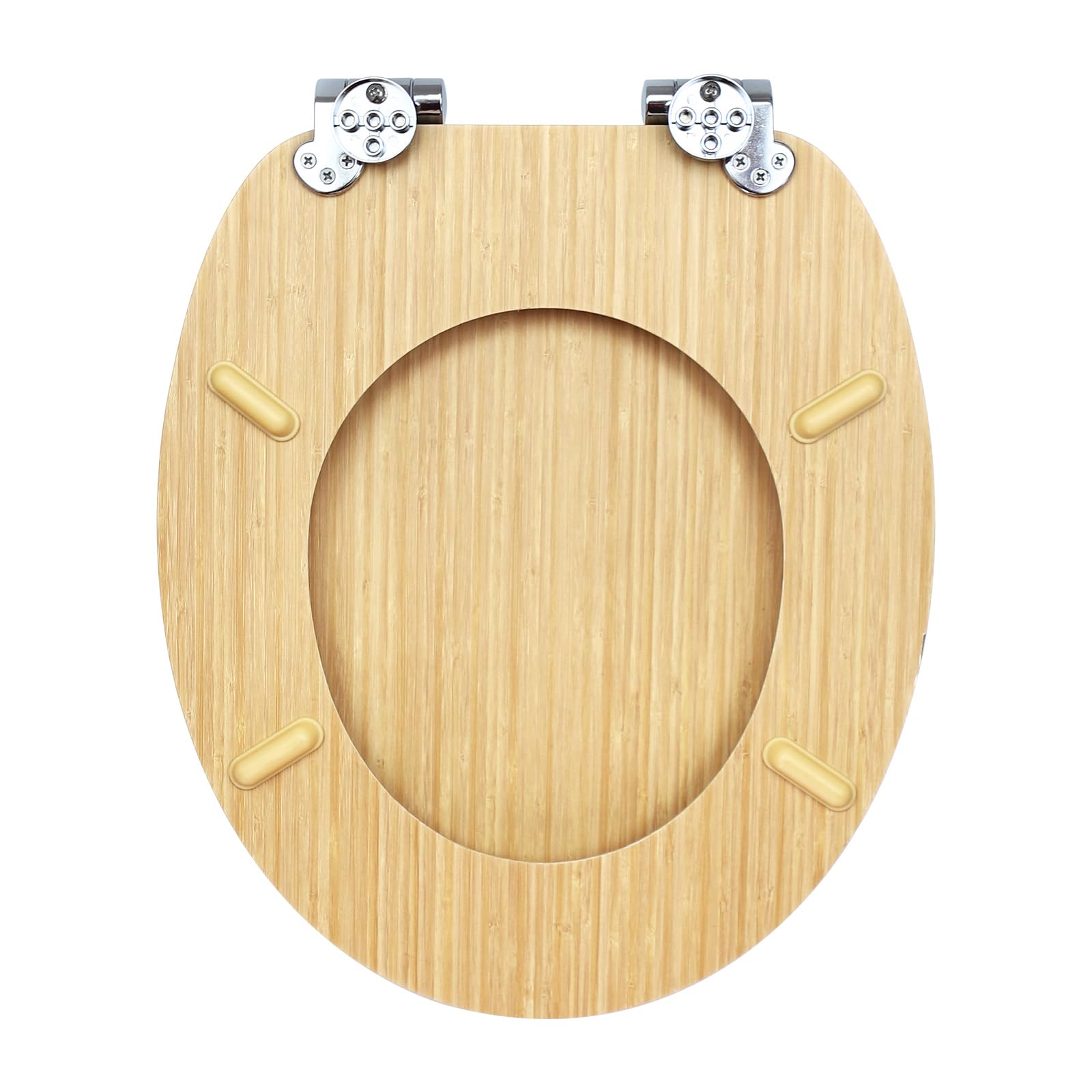 Abattant de WC avec système d'abaissement automatique, couvercle de toilette, en bois, stable, avec fermeture douce, siège de toilette, en bambou, avec de nombreux motifs de grain de bois