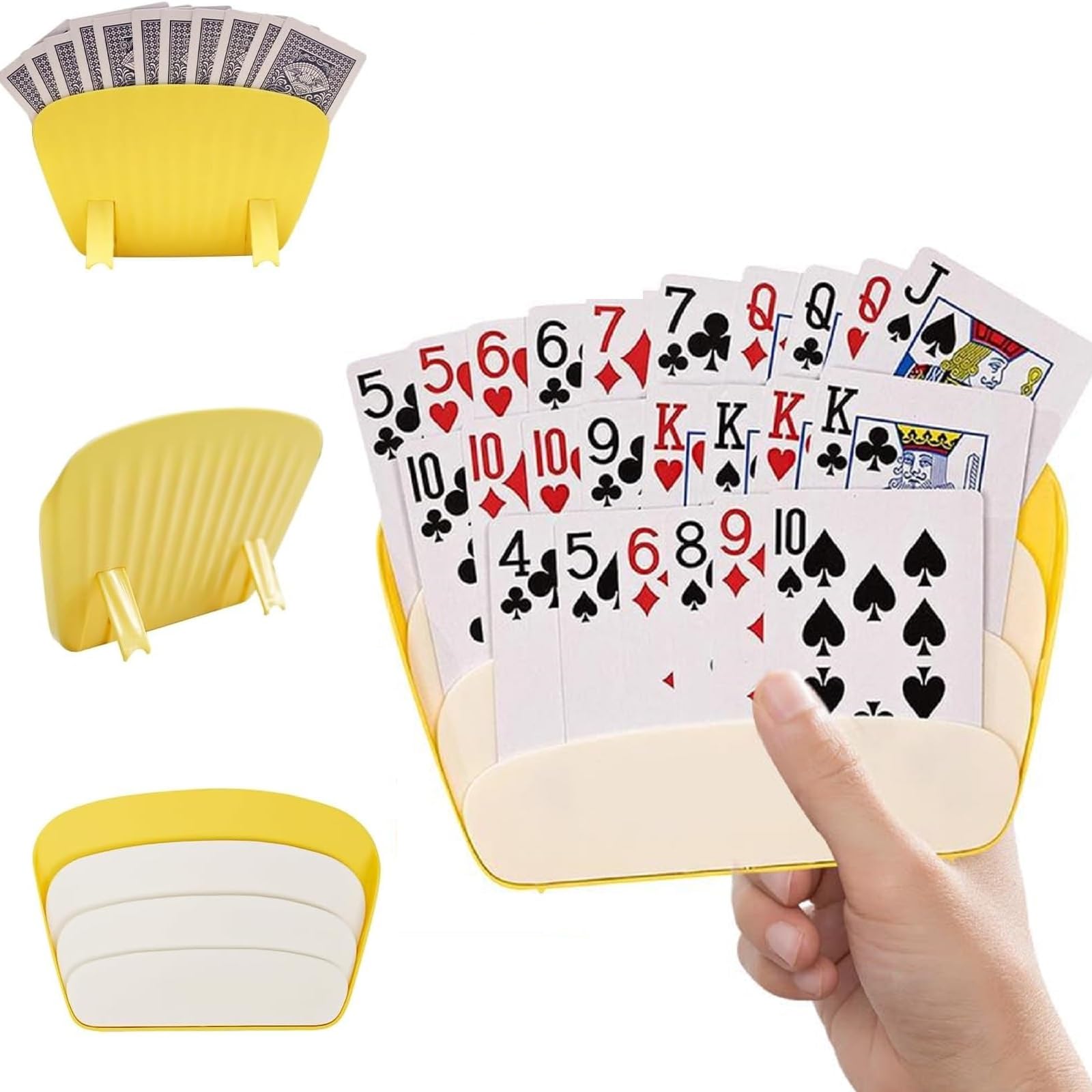 4 Spielkartenhalter Aus Kunststoff – Für Kinder Ab 3 Jahre, Senioren & Kartenspiel-Fans