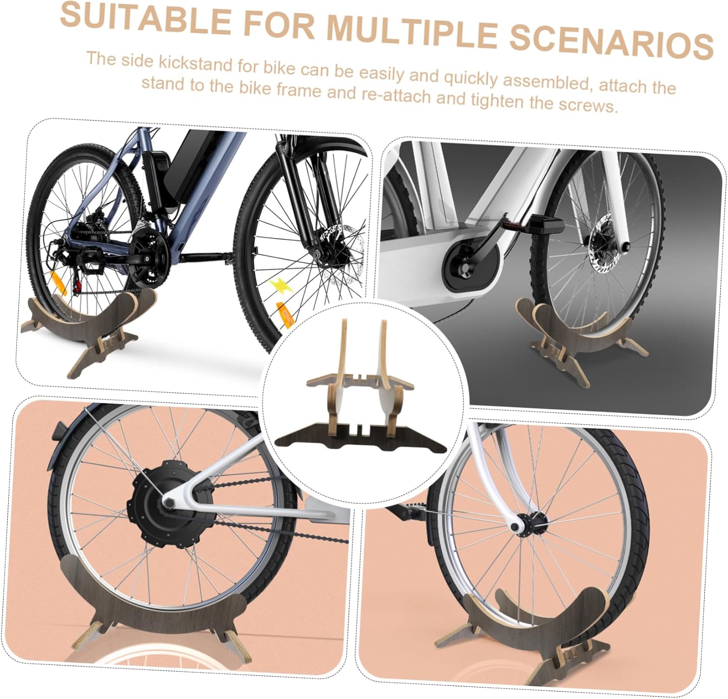 YARNOW Mountain Bike Kickstand Bike Rear Kickstand Storage Rack Easy to Adjust