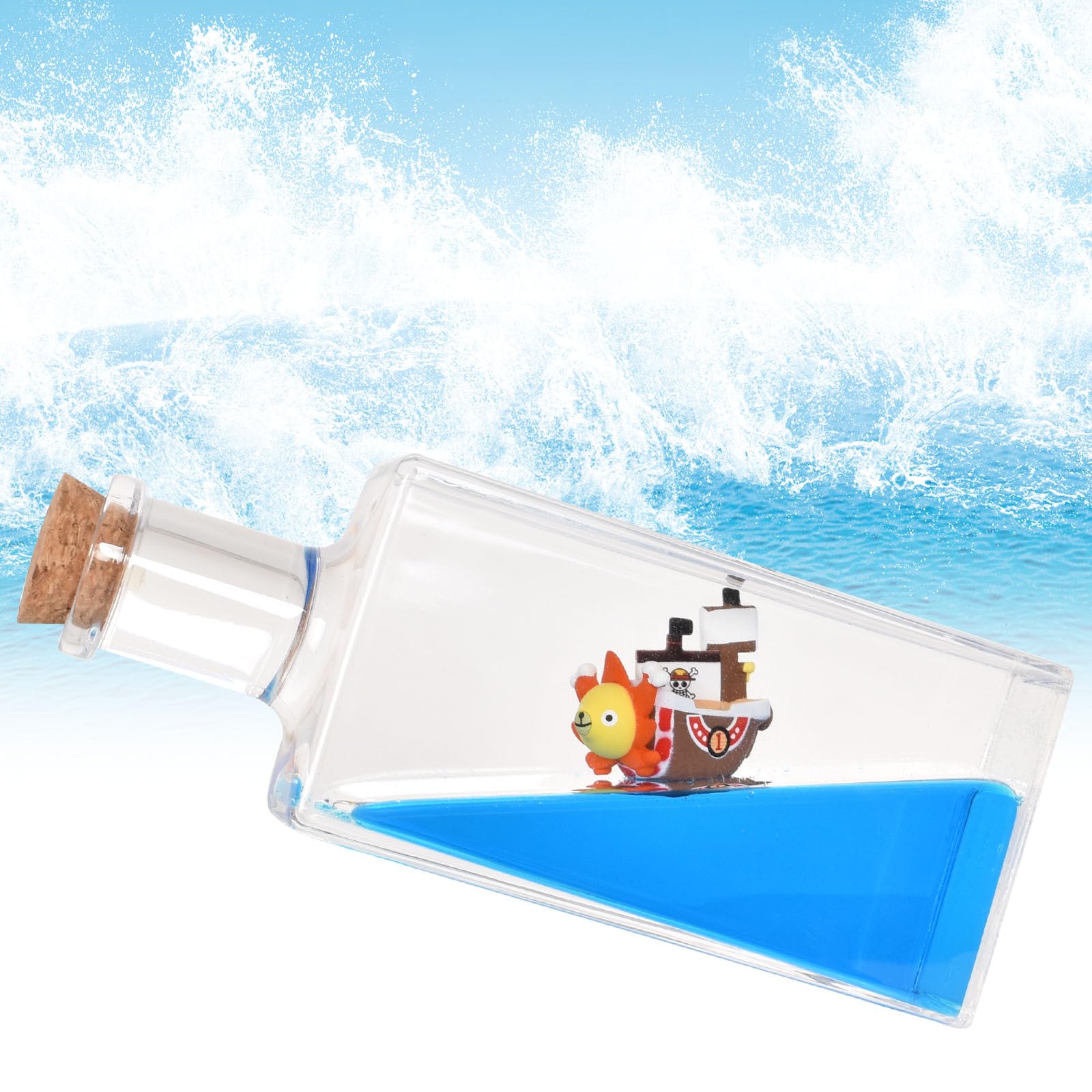 Cruise Ship Fluid Drift Bottle, Acrylic Cruise Boat Fluid Model, Unsinkable Thousand Sunny Pirate Ship In A Bottle, Fluids Drift Bottles Cruises Ships, for Home Table Decoration Car Display Cases, F