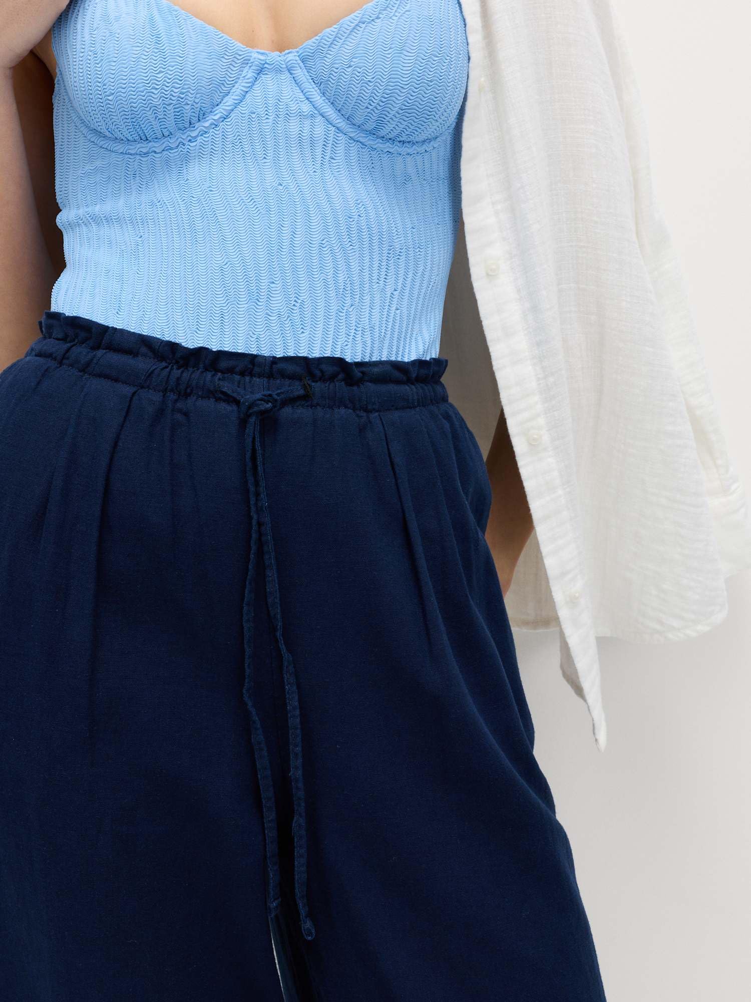 Marks & Spencer Damen Hose 2er-Pack Regular | Mit mittlerem Bund, Beinform: Weites Bein, Waschung: Mittelblau, Zum Reinschlüpfen, Leicht