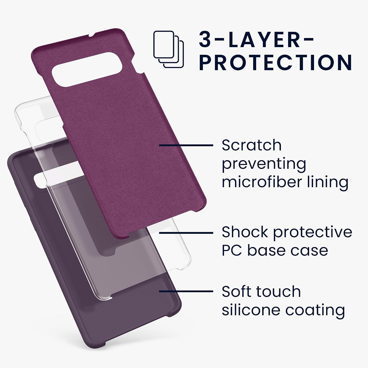 kwmobile Case Compatible with Samsung Galaxy S10 Case - TPU Silicone Phone Cover with Soft Finish - Pale Iris image 2
