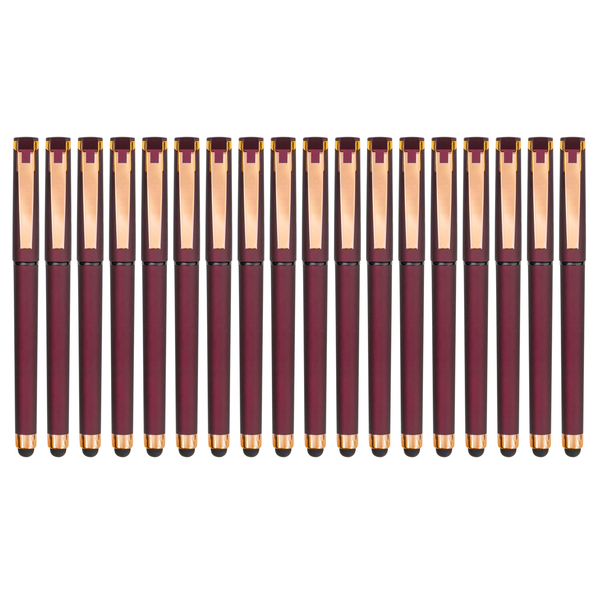 Linbsunne Bolígrafos de gel negros de 1 mm de punta media, bolígrafos de oficina 2 en 1 para pantallas táctiles, bolígrafos de tinta de gel para escribir (paquete de 18 unidades), color rojo