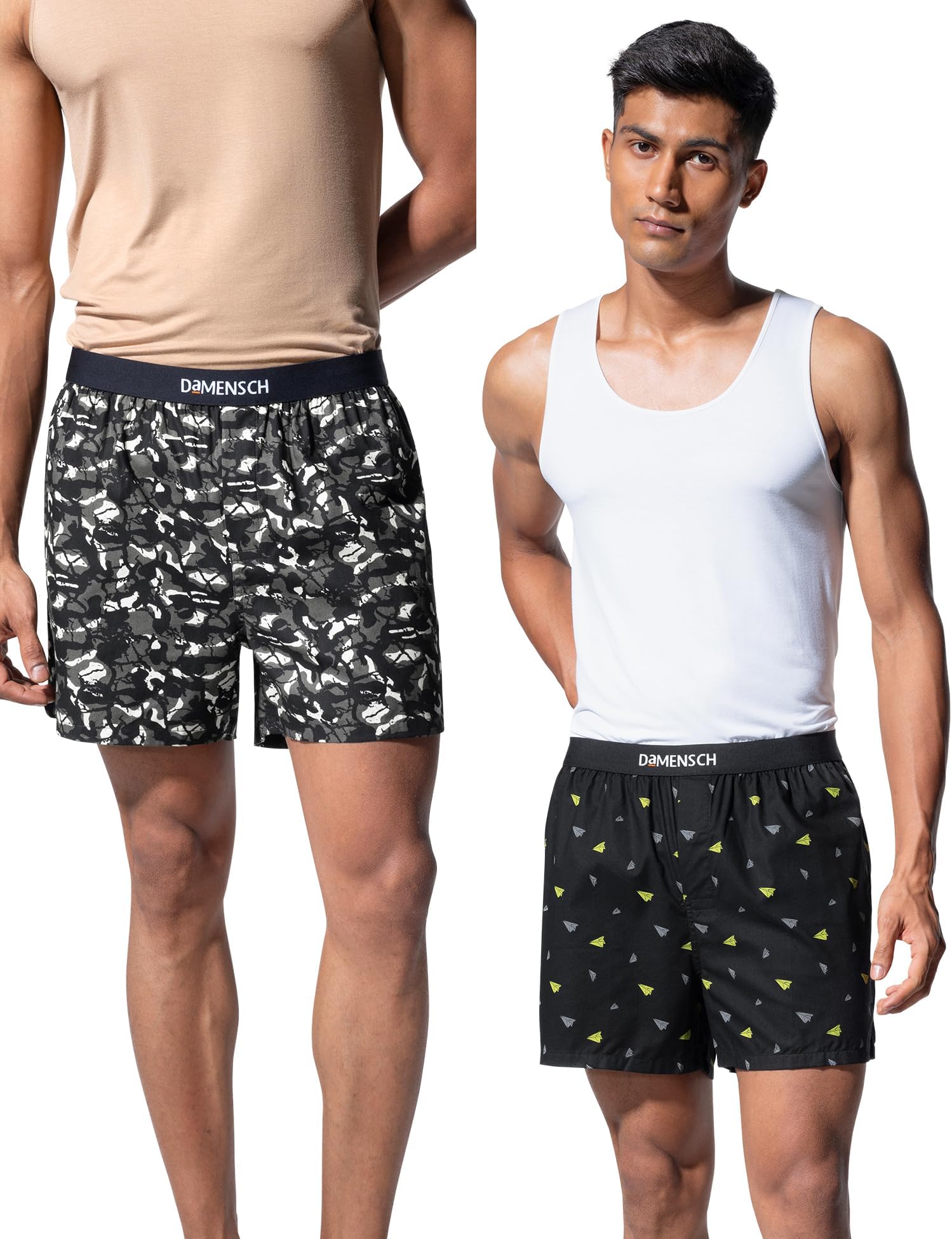 DAMENSCH Men's Cotton Regular All Over Print Boxer Shorts