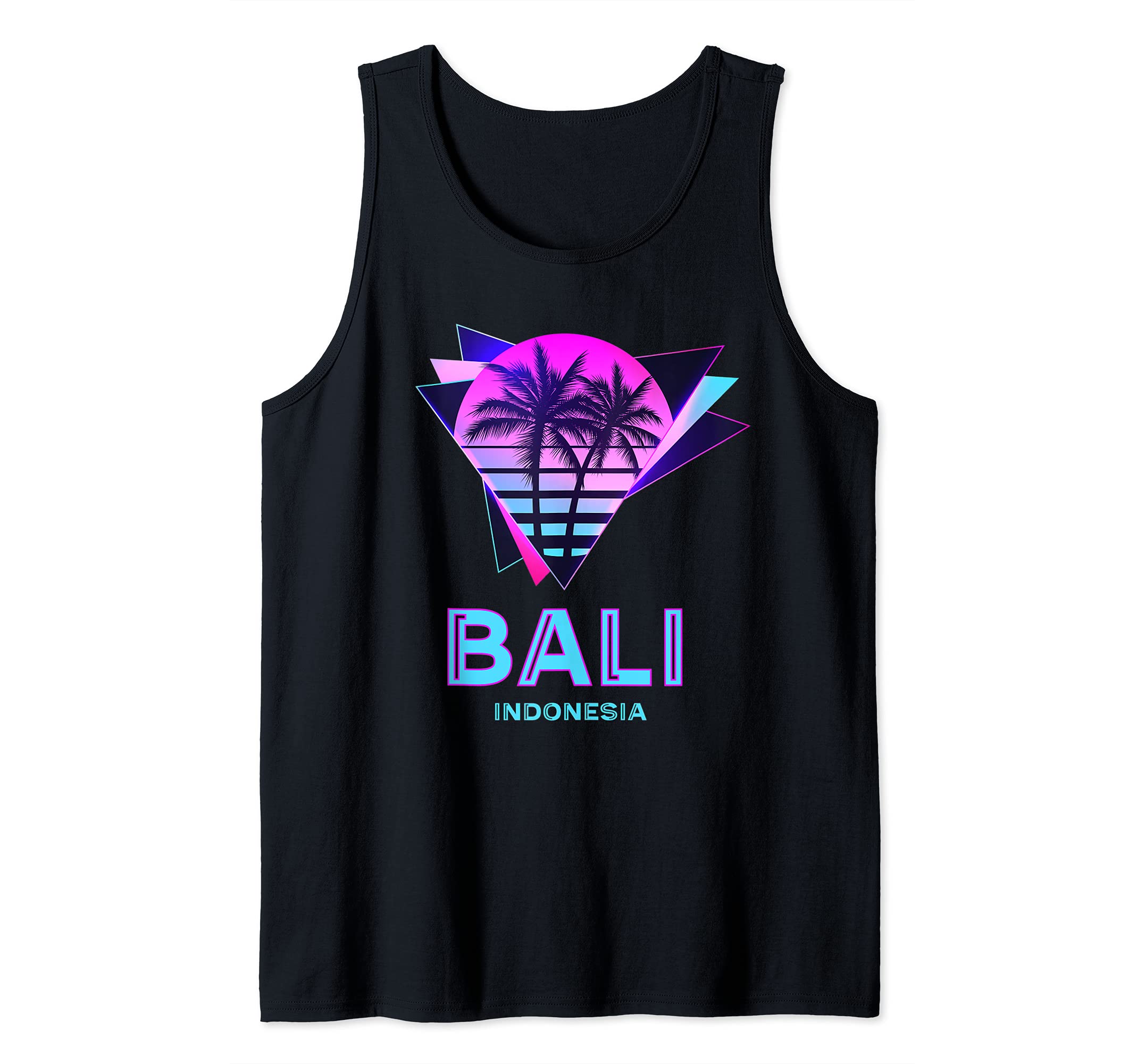 Bali Indonesia Palm Tree Vaporware DesignBali Indonesia Retro 80s Palm Tree Indonesian Souvenir Tank Top