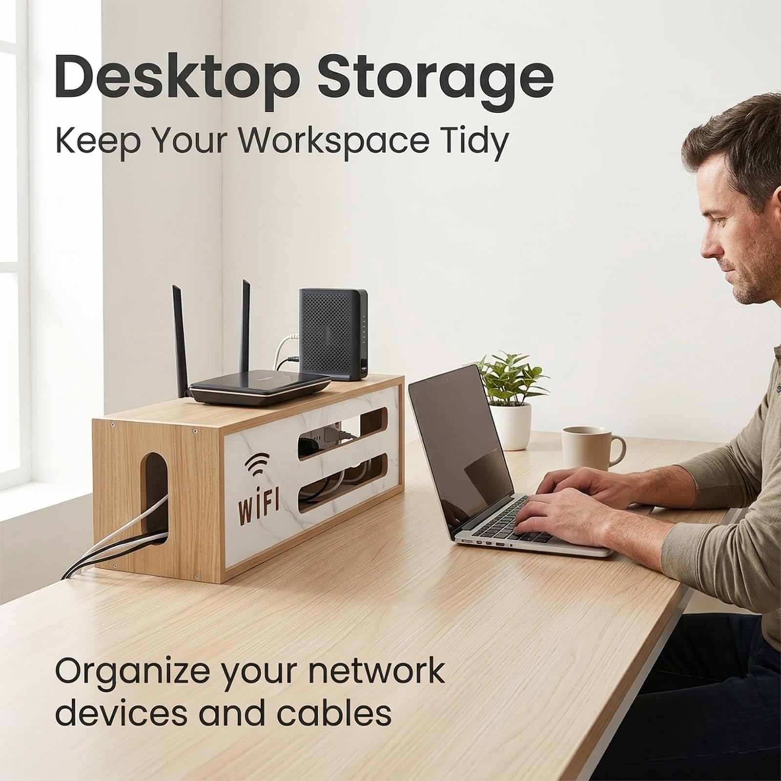 Wandmontierter WLAN-Router-Aufbewahrungsschrank, WiFi-Routerkasten, Steckdosen- Und Kabelmanagement-Versteck, Unsichtbarer Organizer Für Wohnzimmer, Büro Oder Schlafzimmer