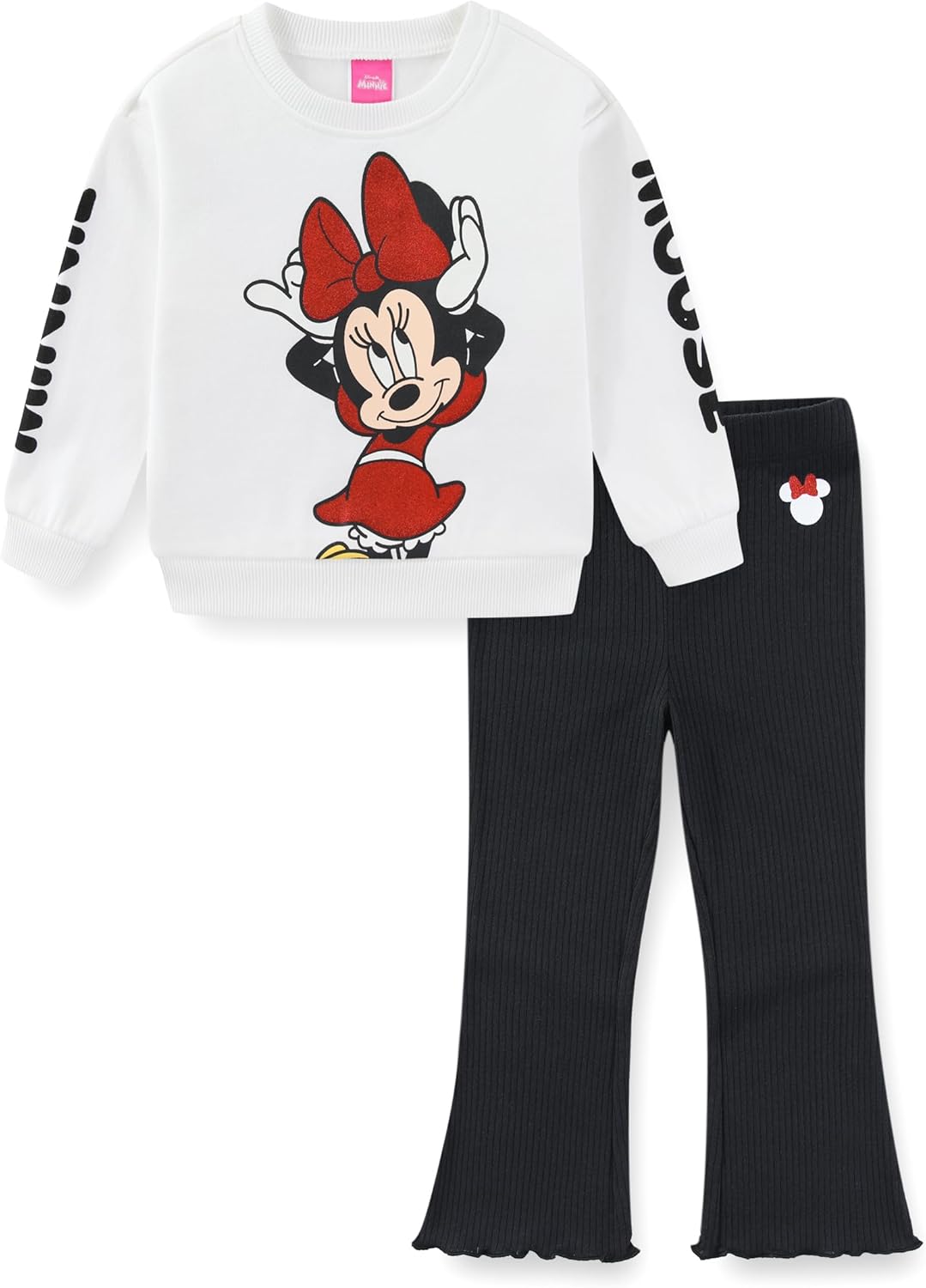 Disney Minnie Mouse Girls Sweatshirt and Flared Legging Pants Set for Infant to Toddlers