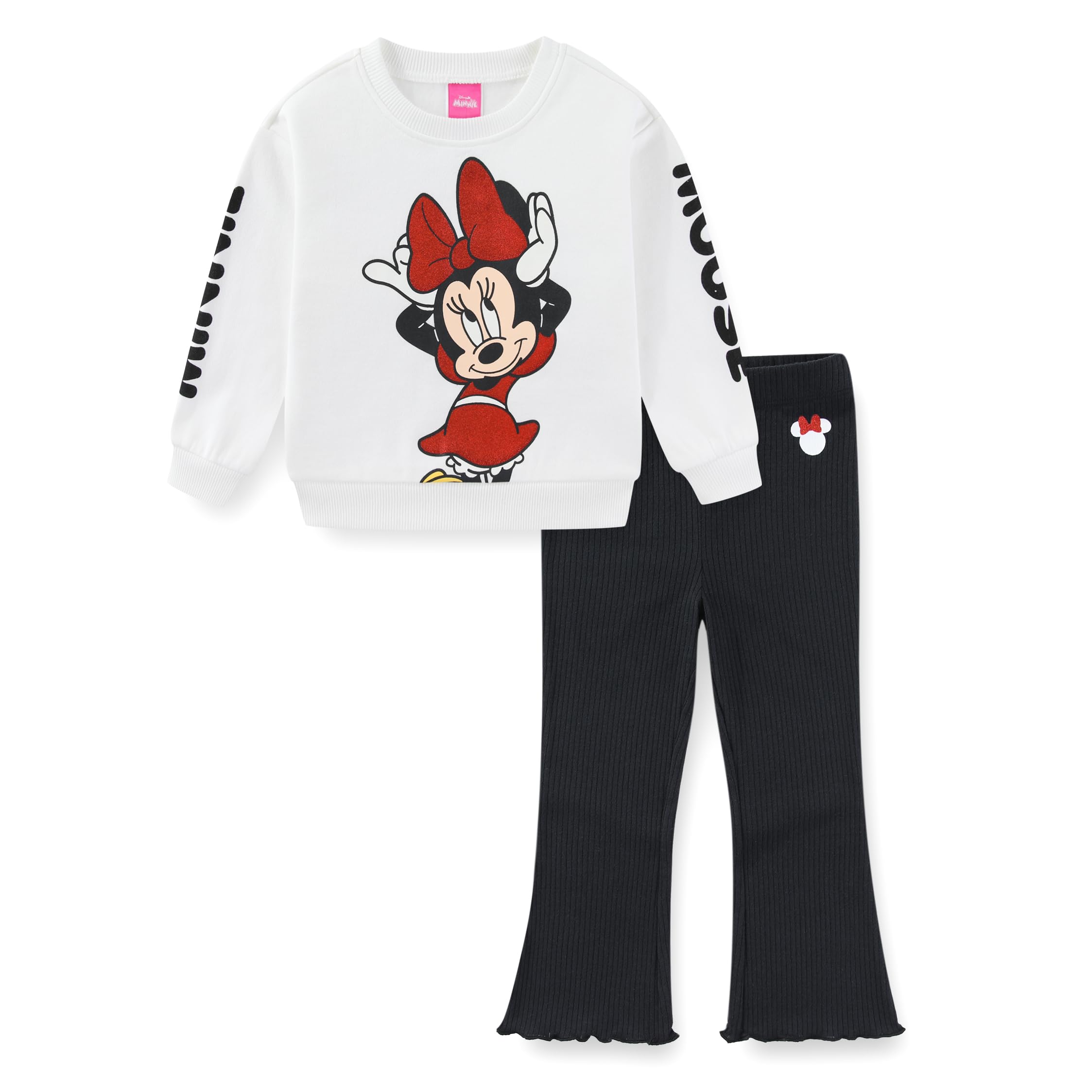 Disney Minnie Mouse Mädchen Sweatshirt mit ausgestellten Leggings