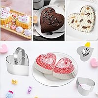 Vista 2 de Uncle Jack Moldes de cocina con forma de corazón para presentación de torre de alimentos con forma de corazón (juego de 2)