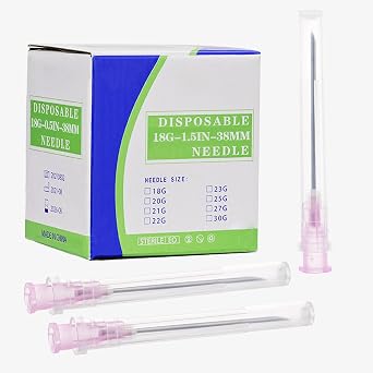 100pcs Dispensing Accessories, Individually Wrapped Stainless Steel Pipe, Disposable Lab Supplies, Sterile 18G-38mm