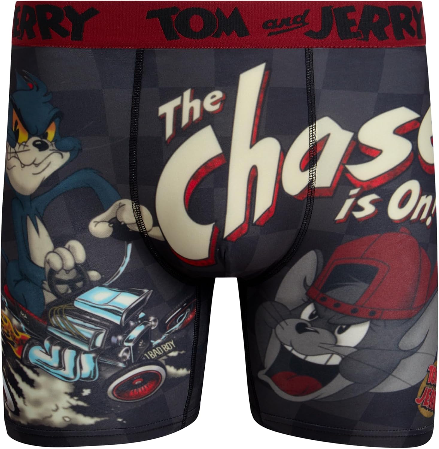 Grey Plaid Tom and Jerry Print-1pk