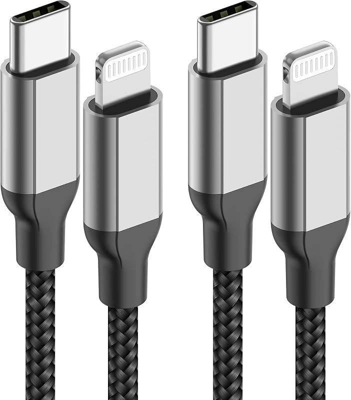 2Pack MFi Certified 10ft USB-C to Lightning Cable for iPhone 14/13/12, iPad | PD Fast Charging, MFI Certified, Nylon Braided, 10 Foot Apple Charging Cord for iPhone 14 13 12 11 Pro Max Mini XR XS SE iPad