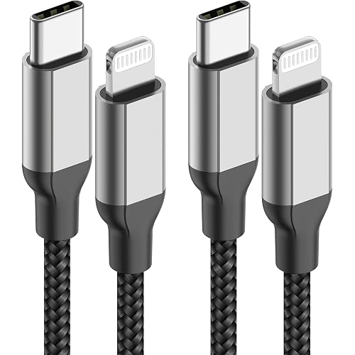 10ft USB C to Lightning Cable 2Pack,[Apple MFi Certified]Power Delivery USB C iPhone Charger Fast Charging,10 foot Nylon Braided Type C to Lightning Cord for iPhone 14 13 12 11 Pro Max XR XS 8 SE iPad