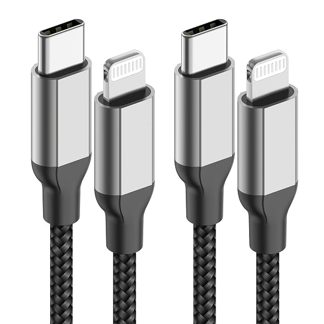 2Pack MFi Certified 3ft USB-C to Lightning Cable - Fast Charging for iPhone 14-8 iPad