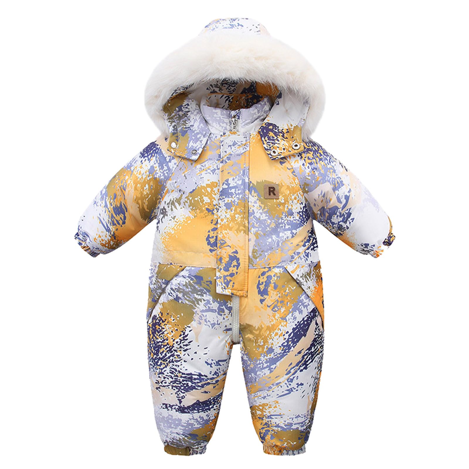 Unisex Bambino Inverno Pagliaccetto Cappuccio, Addensare Caldo Pigiama Cotone Manica Lunga Body Tute Outwear Vestiti Morbido E Traspirante Orsetto Set In Pile Per Uso Quotidiano