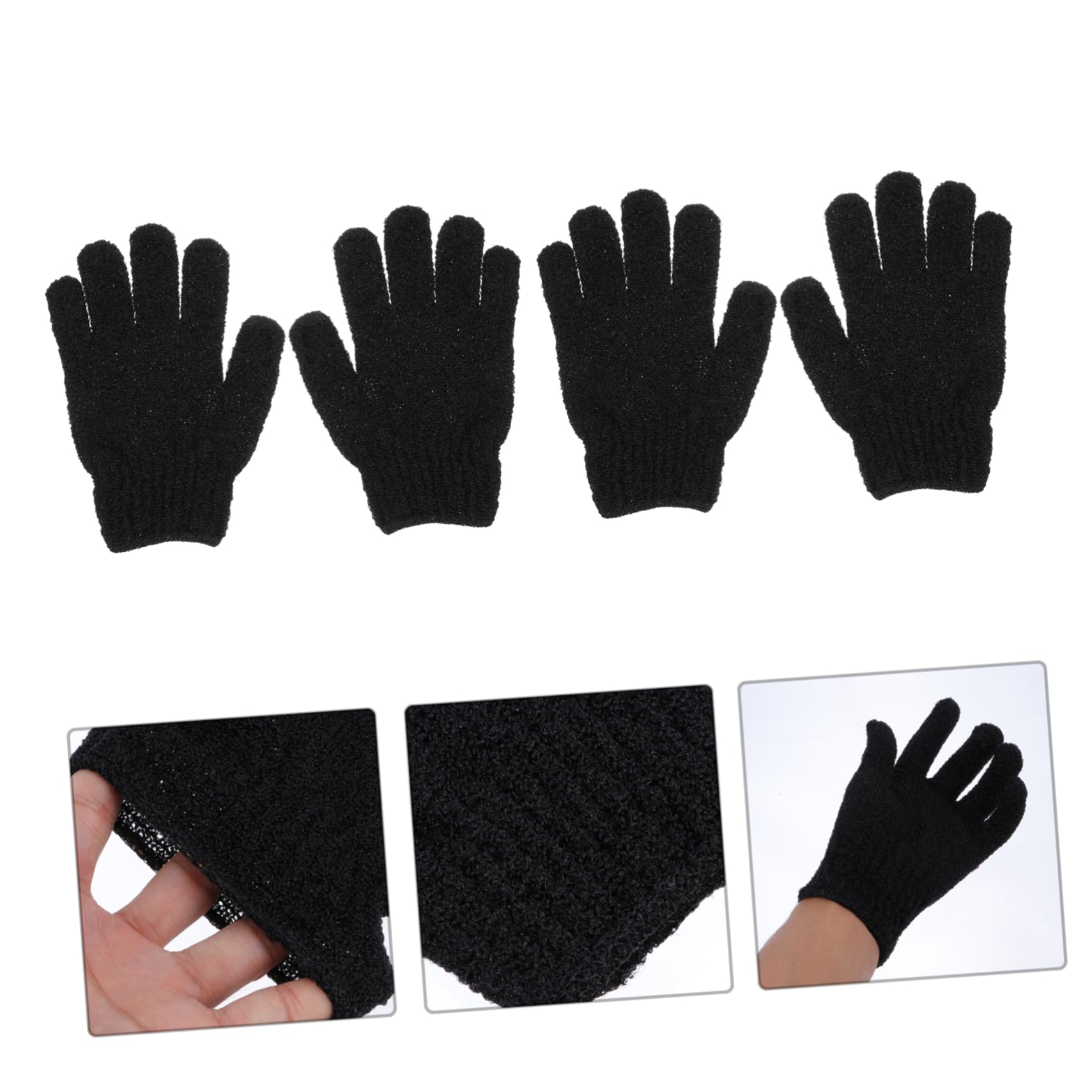 Baluue 12paare Schwarze Peeling-handschuhe Für Körperpflege Exfolierende Duschhandschuhe Zur Entfernung Von Abgestorbener Haut Für Spa Und Massage Fach
