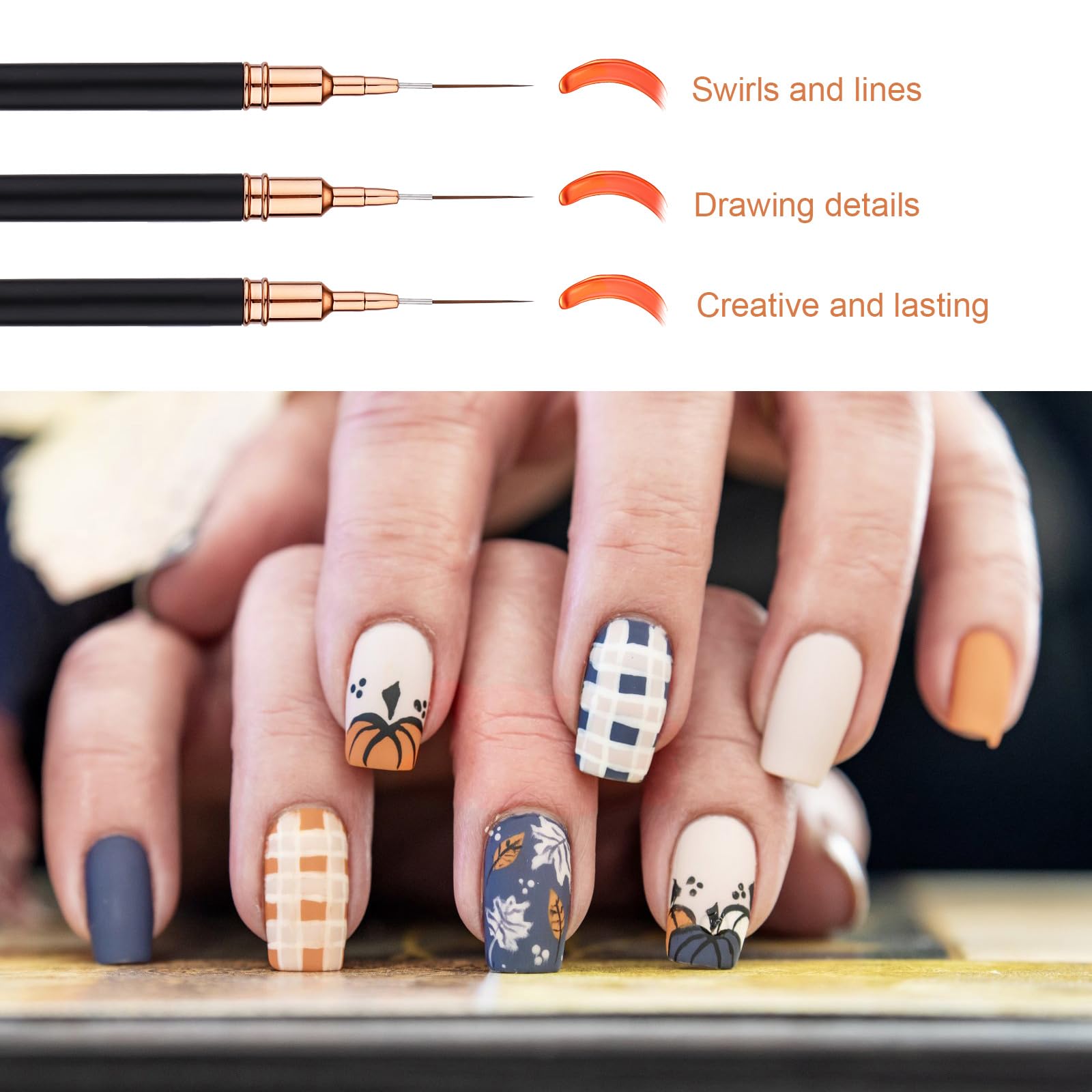 5pcs Nail Art Liner Brushes - Image 3