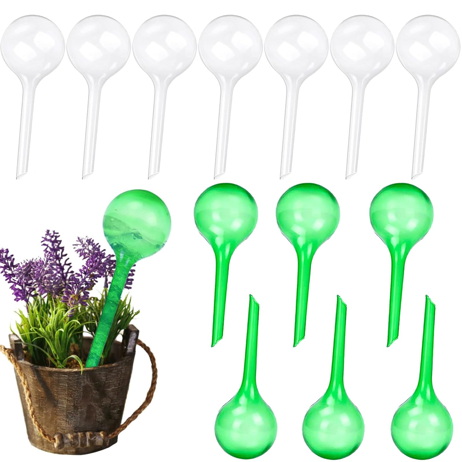 KBCYRT 14 Pack Plant Watering Globes – 5cm Plant Watering Devices for Indoor & Outdoor, Drip Irrigation System for Potted Plants, Succulents & Garden Greenery