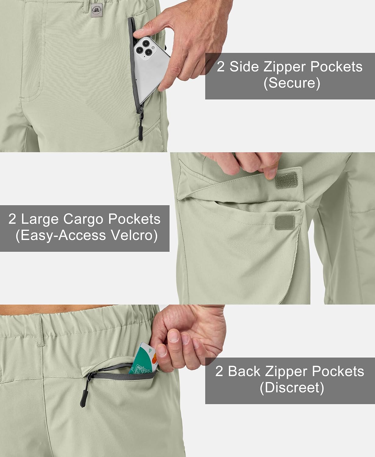 Mapamyumco Men's Quick Dry Gym Workout Athletic Shorts Lightweight 6 Pockets Hiking Cargo Shorts for Men Travel Golf Camping