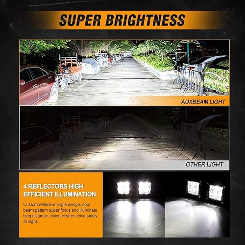 Miniatura 4 de Auxbeam 3 pulgadas LED cubo luz Pods Spot Beam+DRL 2 modos LED barra de luz