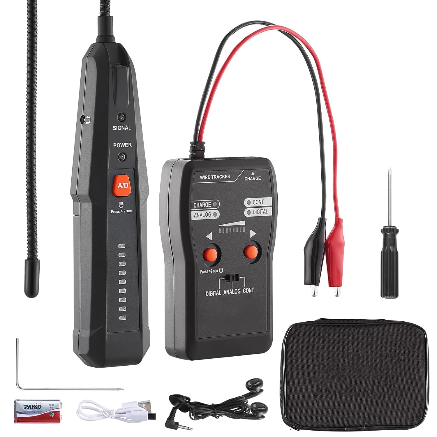 Happybuy Subterranean Wire Locator, 6.5FT Detection Depth, Cable Tracer & Break Detector, 3280FT Range, for Hidden Pet Fences, Sprinkler Valves