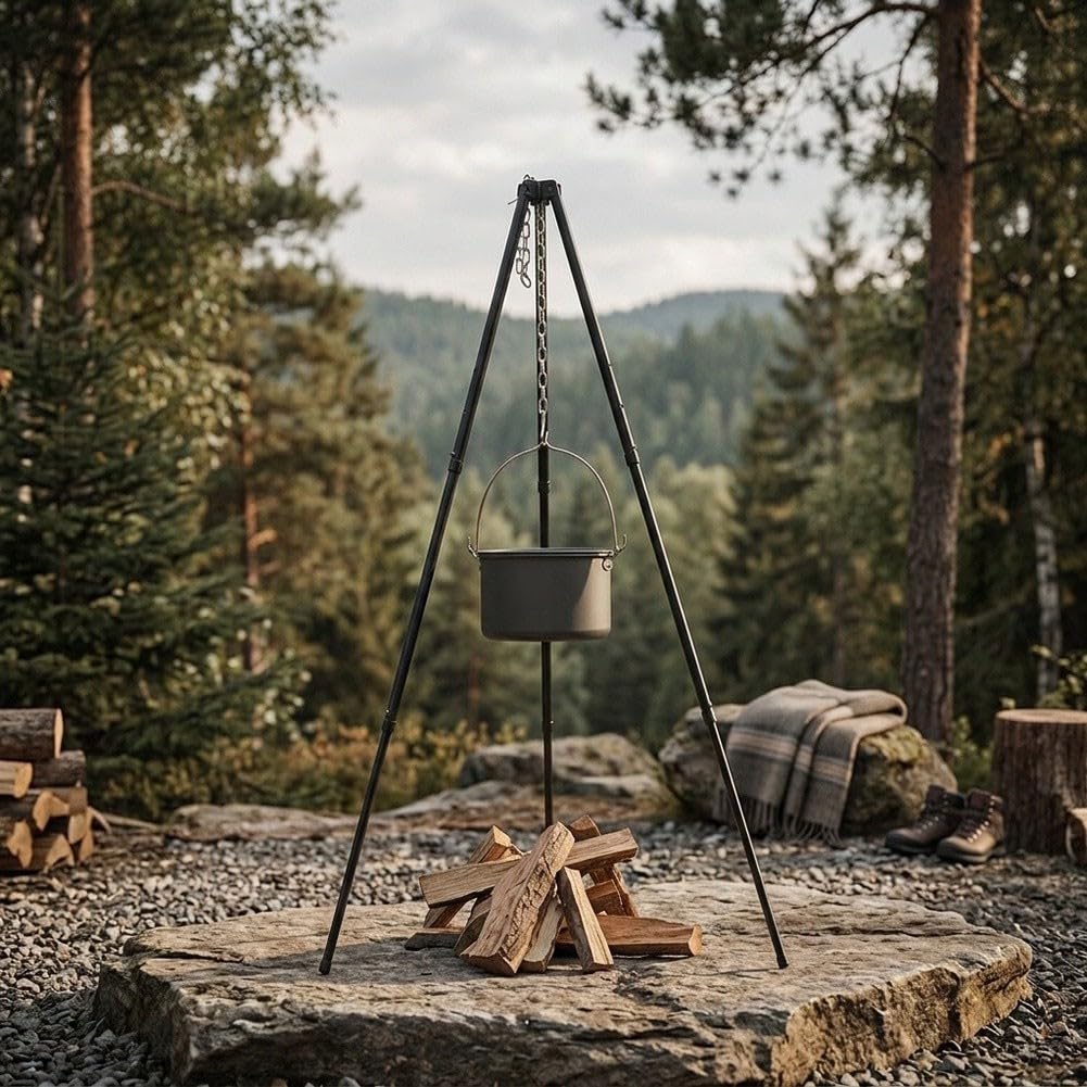 para soporte para Olla de para campamento para acero Plegable