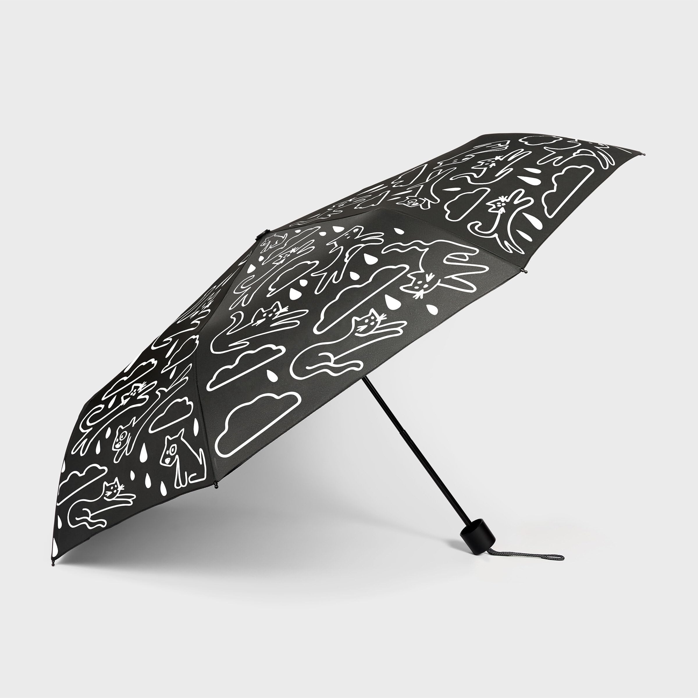 Suck UK Paraguas que cambia de color, gatos y perros lloviendo, regalos de perro salchicha, paraguas plegable y resistente al viento, paraguas compacto para mujer, mango de agarre suave, 100 cm de
