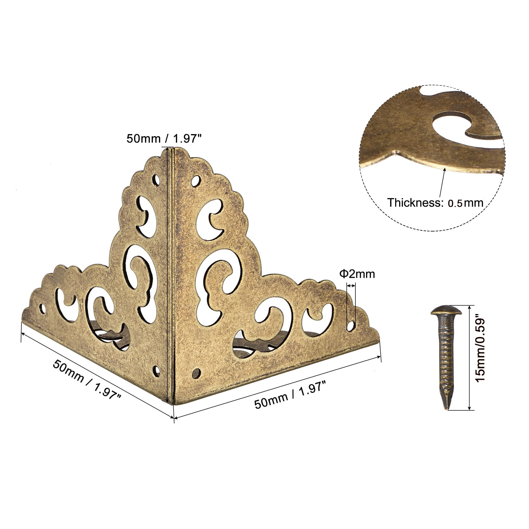 TA-VIGOR 4Pcs Metal Corner Protectors, 50 x 50 x 50mm Edge Guard Decorative Corner Bracket - Image 2