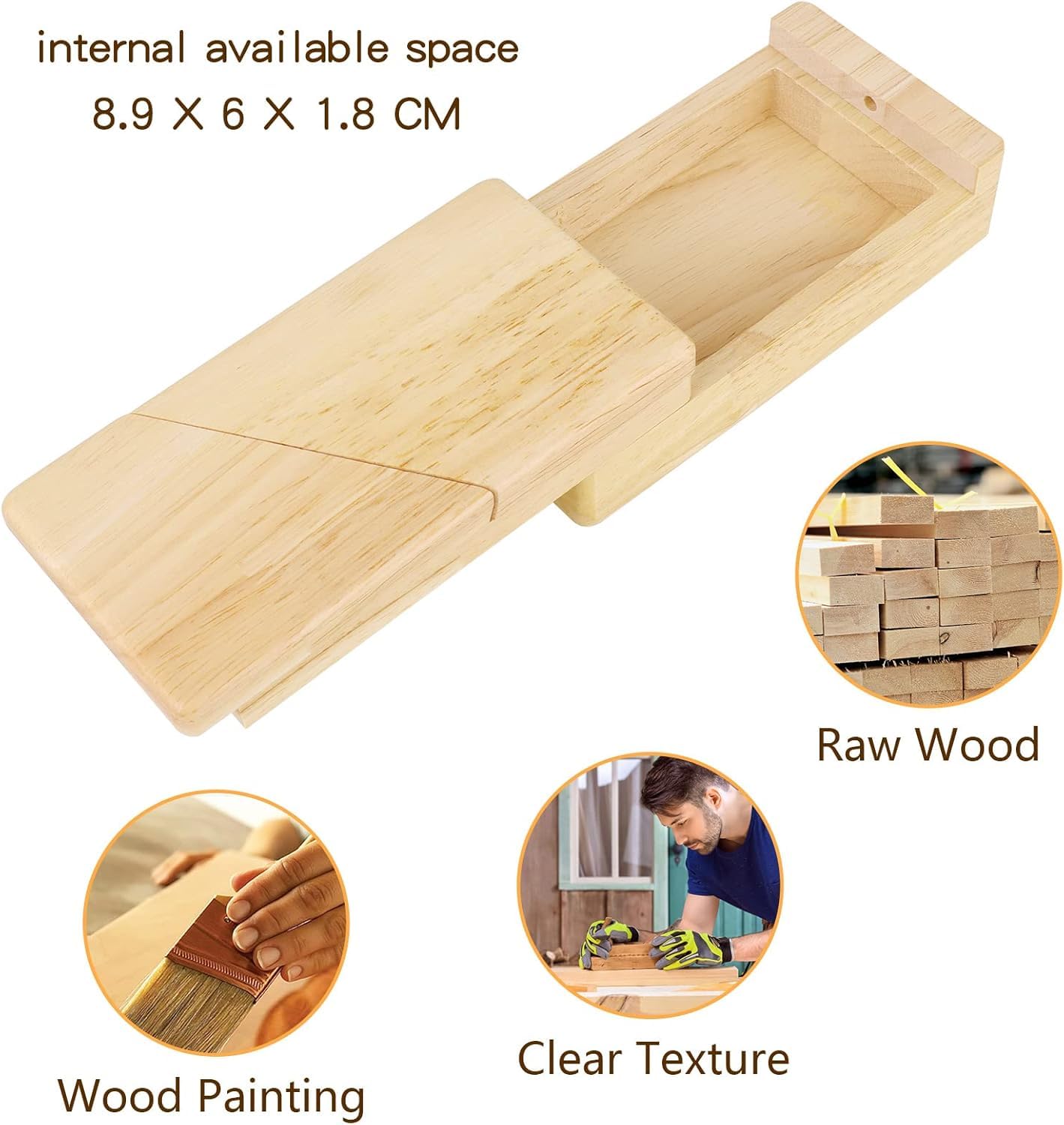 Impossible Mystery Puzzle Box, Secret Opening Mechanism, Hidden Drawer Challenge (Natural), 5.7 * 3 * 1.7 Inches / 14.5 * 7.5 * 4.4 Cm - Image 2