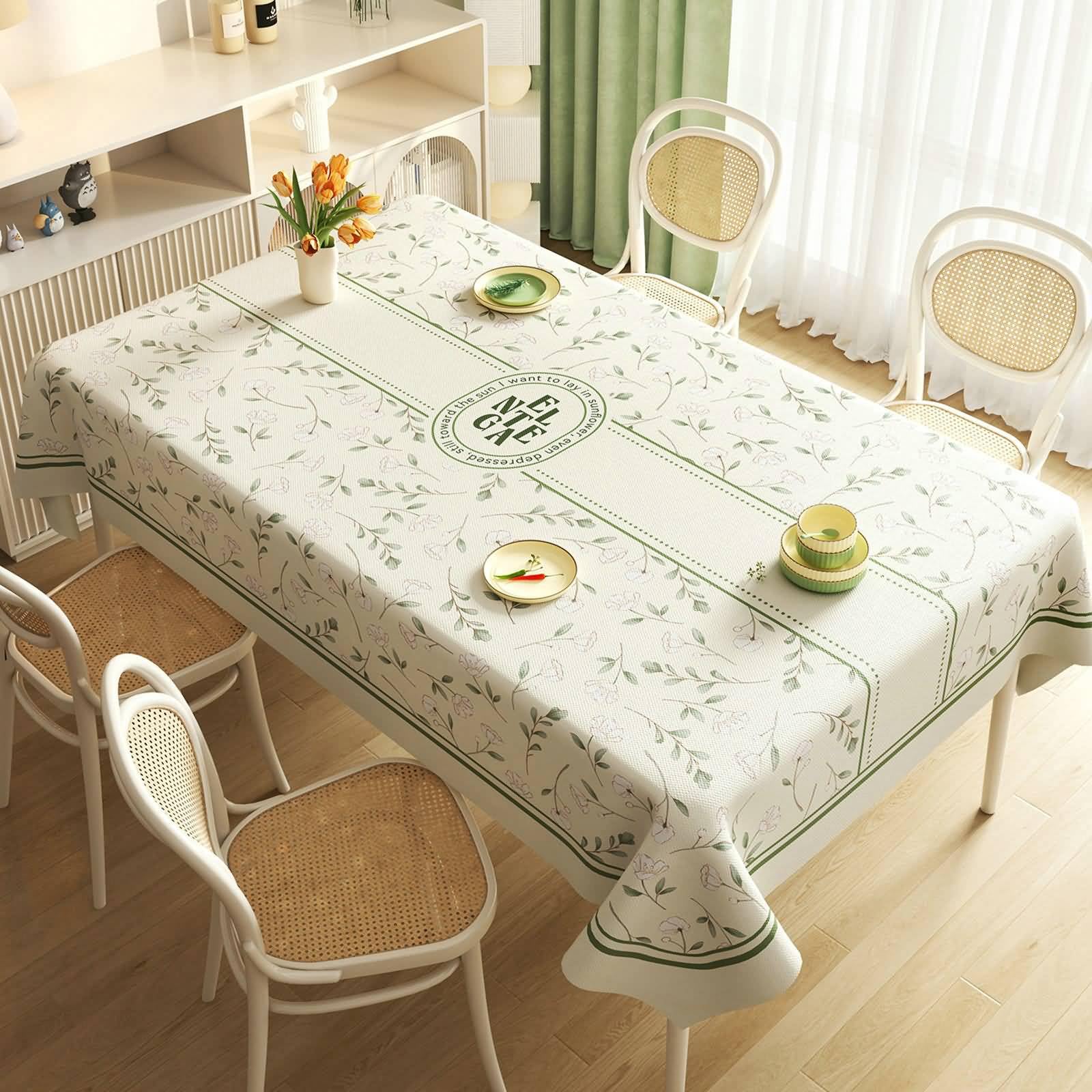 Tovaglie Antimacchia PVC, Beige Verde, 90x150cm