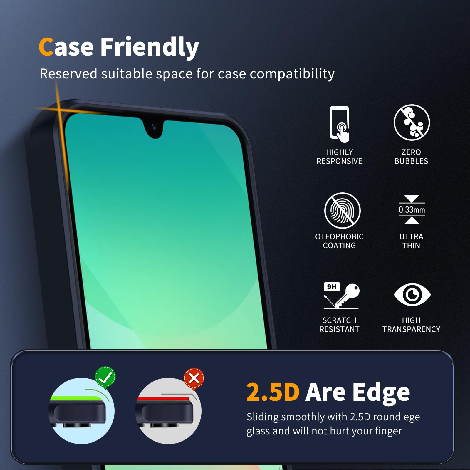 COPIKE Cover Opaca per Samsung Galaxy A26 5G e Protezione Fotocamera con 2 Pezzi Vetro Temperato, [Antiurto Grado Militare] Custodia Posteriore Glassata Traslucida Anti-Impronte, Nero