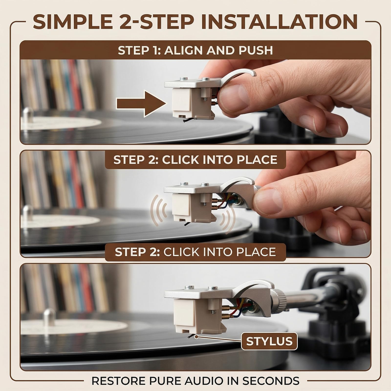 Universal Platinum Turntable Needle Replacement, Diamant Plat ine Vinyle, Diamant Vinyle, Dia mant pour Pl at ine Vin YLE, Aiguille Pl at in e Vin YLE, pour Cellule AT3600L, Aiguille de pla tin e