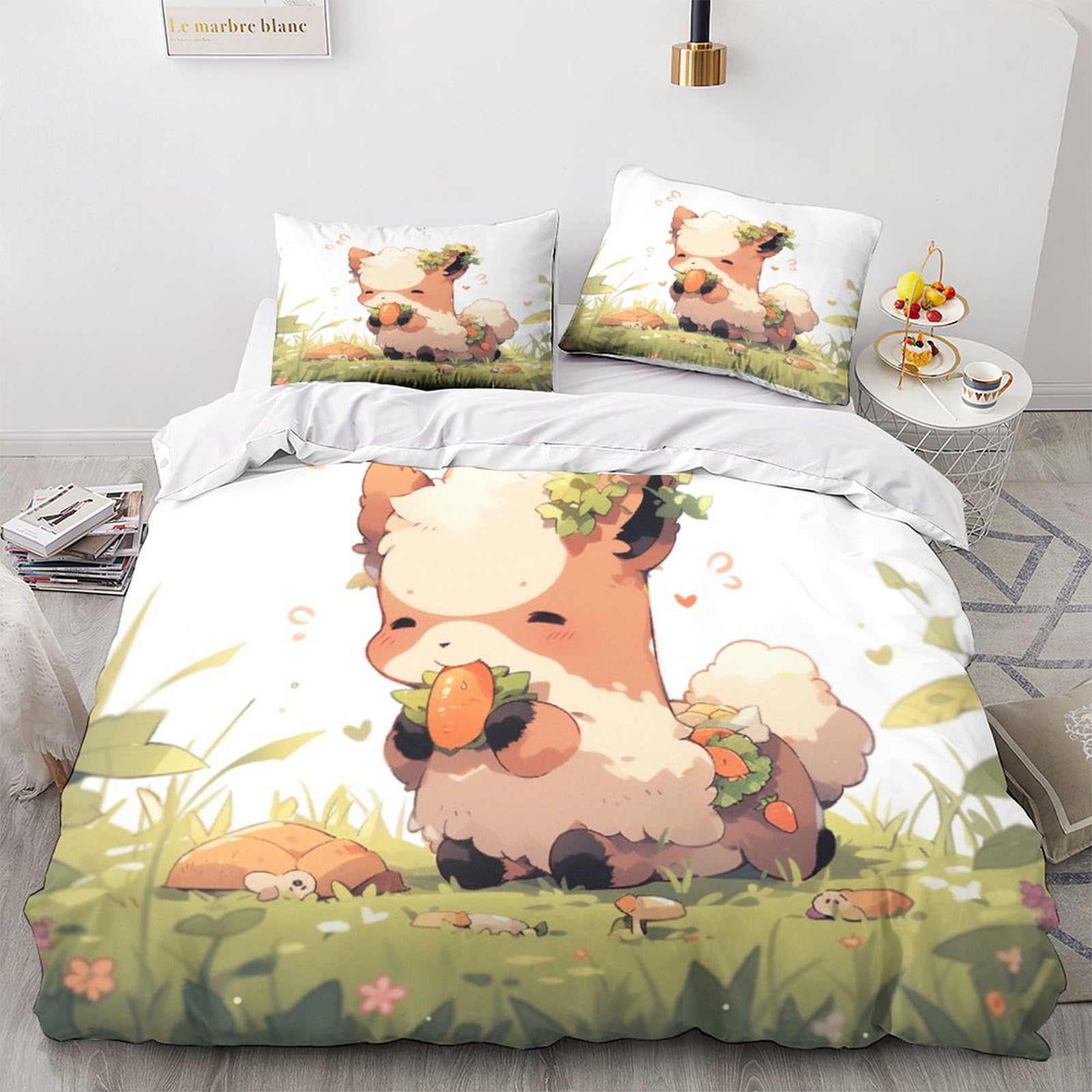 Parure de lit 200x200cm housse de couette microfibre