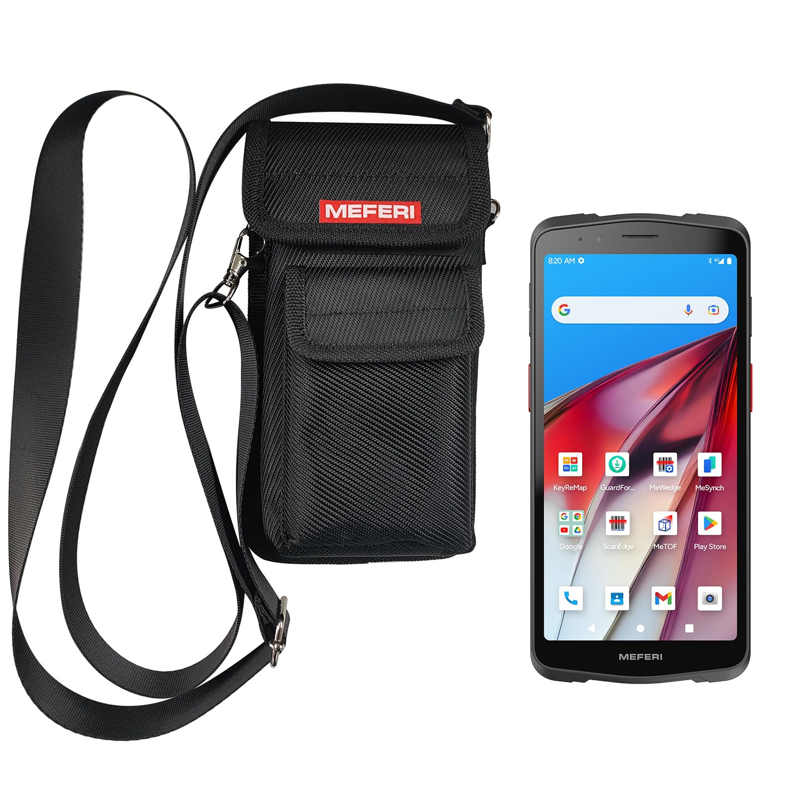 MEFERI ME61 Inventory Scanner with Shoulder Bag, Compatible with Honeywell HS7 Scan Engine 1D/2D/QR, 6" Full-Screen, PDA Handheld Barcode Scanner Wi-Fi 4G BT GPS NFC, PDA for WMS, AER GMS