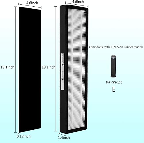 Miniatura 2 de Filtro de repuesto True HEPA E, compatible con Idylis IAP-GG-125, FIL-GG-125 y Germguardian AC5000 Series FLT5000 Filtro C, paquete de 2