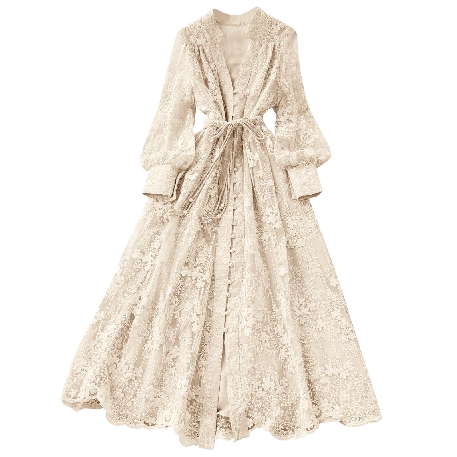 Abendkleid Damen Langarm Kleid Herbst Maxikleid V-Ausschnitt Puff Plissee Freizeitkleid Hohe Taille Elegant Hochzeitsgast Cocktail Langes Kleider Party A-Linie Winterkleid