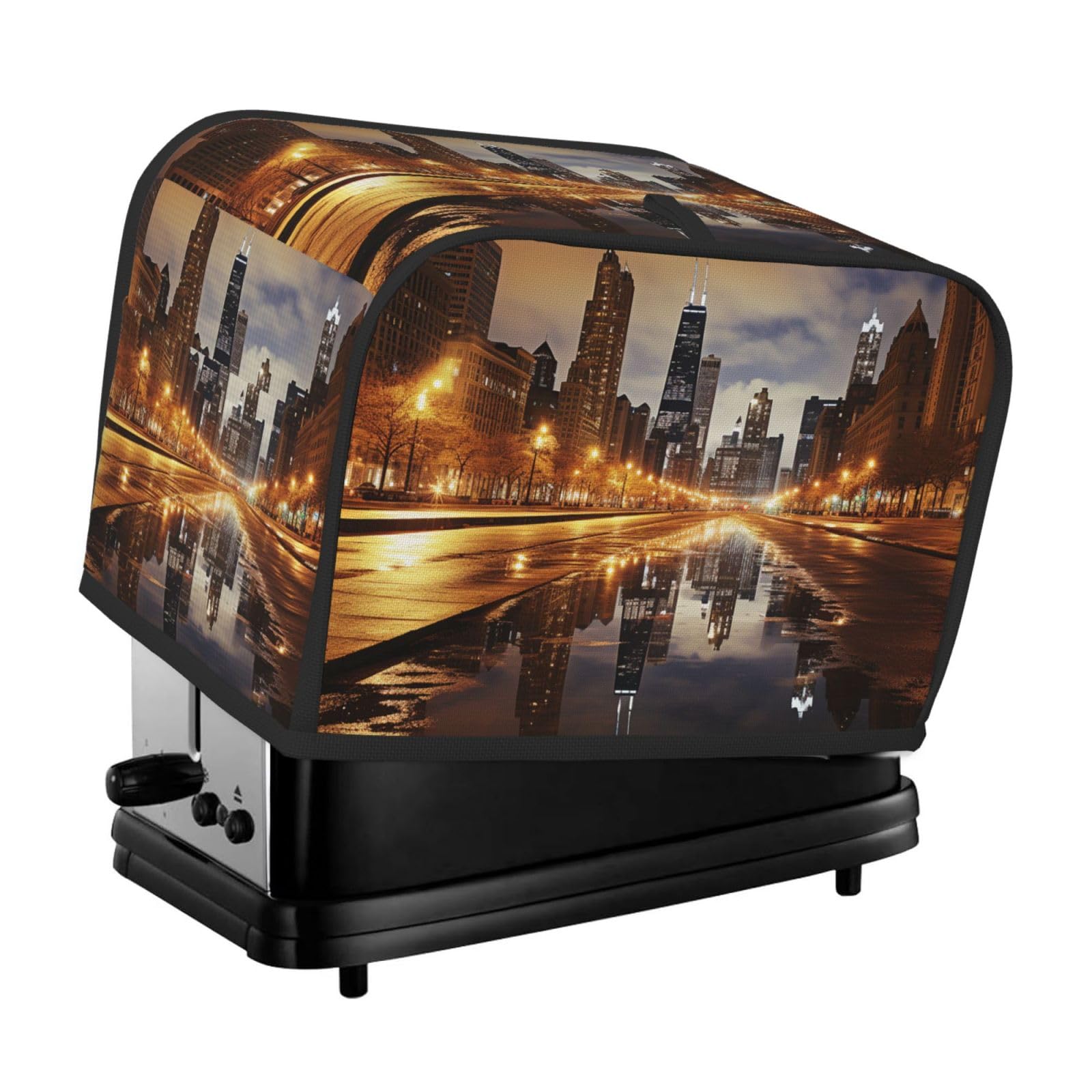 Toaster Covers 2 Slice Chicago Bread Machine Cover Quilted Dustproof Toaster Cover Washable Bread Maker Protective For Kitchen Small Appliance