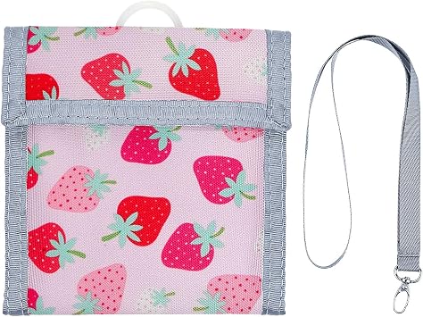 Kids Trifold Wallet for Boys 4-12Years, Wallet with Card Holders, Perfect Childrens Birthday Gift - Toddler Wallet for Boys, Trifold Wallet for Kids strawberry