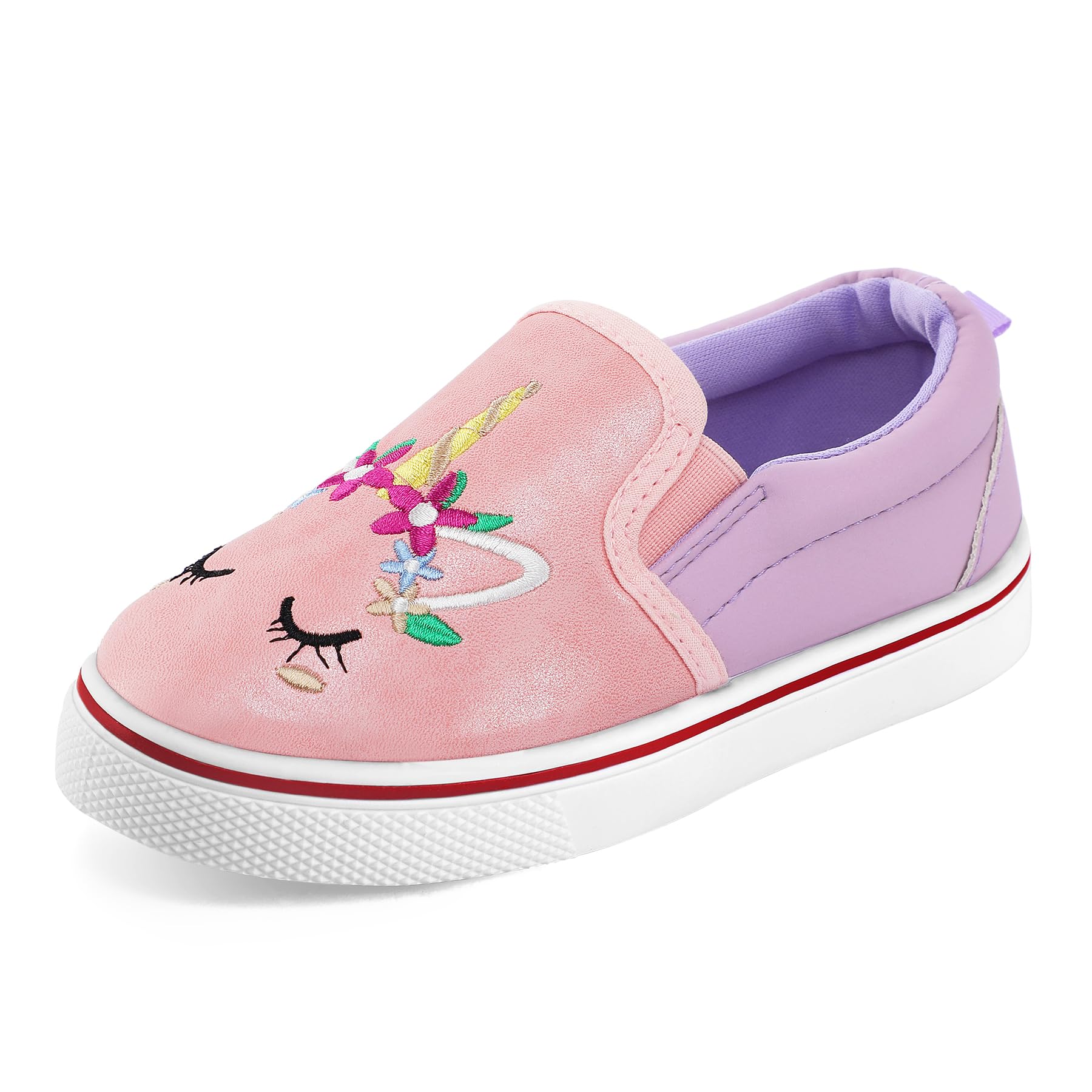 K KomForme Toddler Girls Boys Shoes Little Kids Slip on Canvas Sneakers for Running/Walking