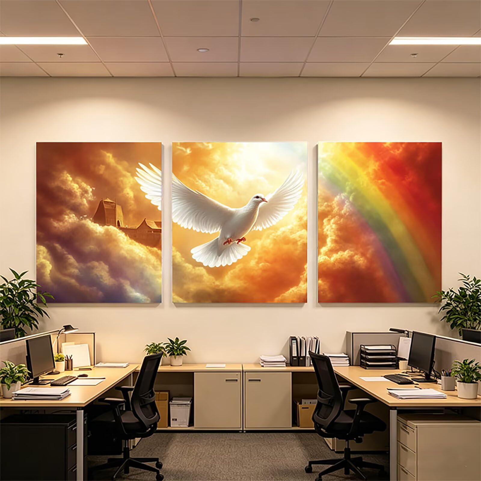 Diamond Painting Arche Noah, Strassstein Malen Nach Zahlen Erwachsene 3 Pack, Diamond Painting 60 x 40 cm Vollbohrer Leinwand zum Bemalen für Schlafzimmer Deko Wohnzimmer Büro Geschenke Taube PZSH0539