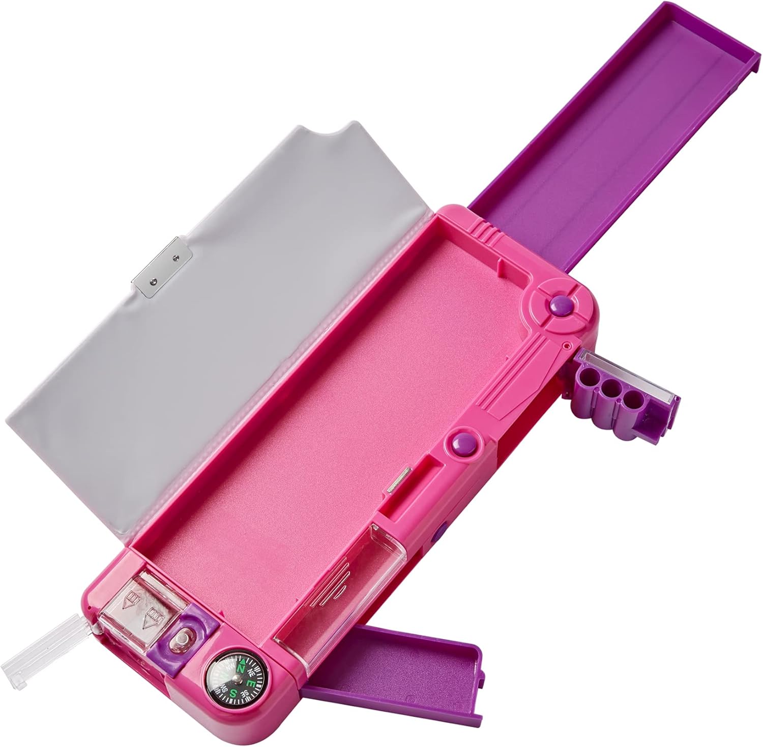 Tinc PopOut Compartment School Pencil Case Purple,Includes Pencil