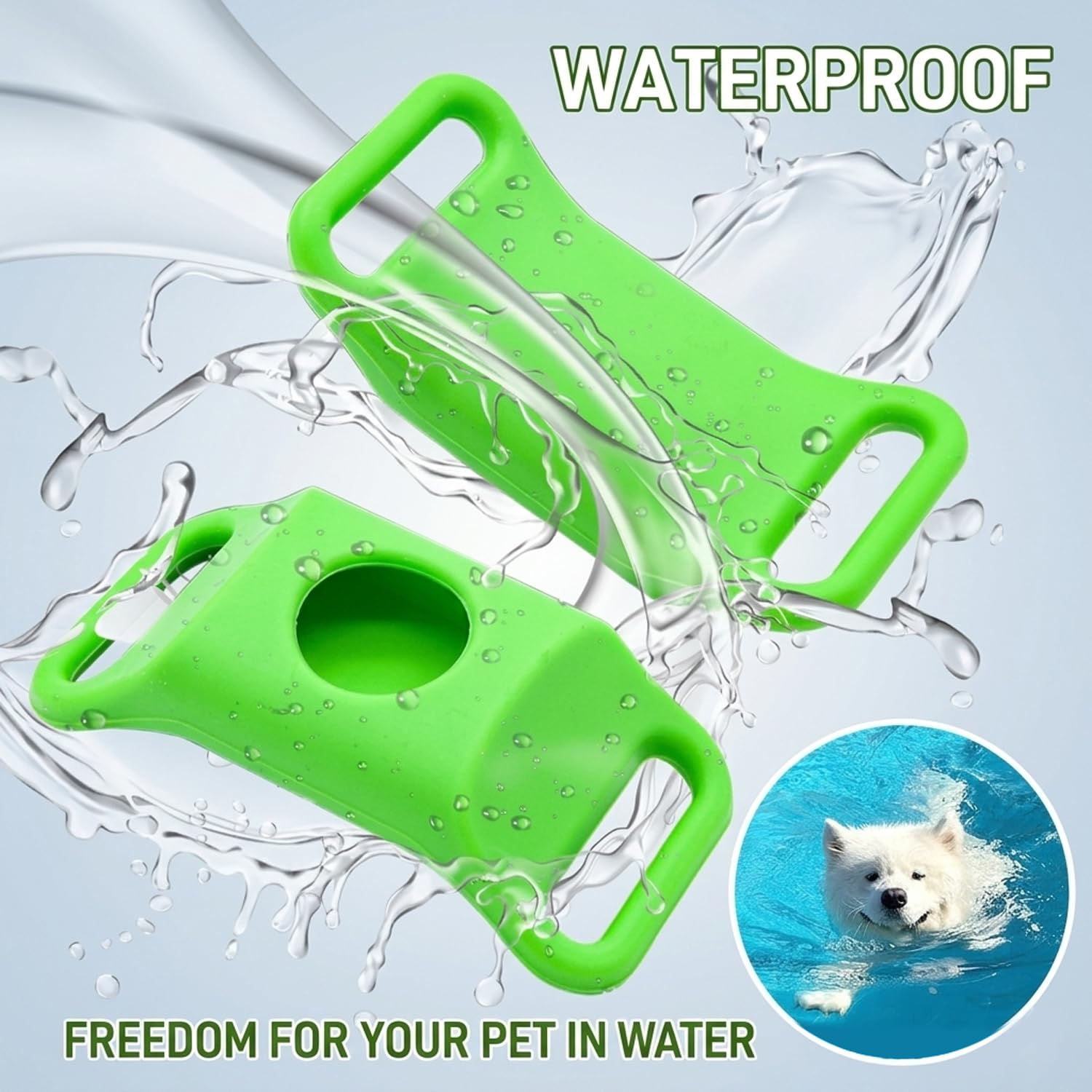 Qilova Collier Anti Parasitaire Chien - Pendentif Répulsif Naturel Huiles Essentielles - Médaillon Réglable Contre Puces et Tiques pour Chien et Chat - Protection Durable (Bleu, 2PCS)