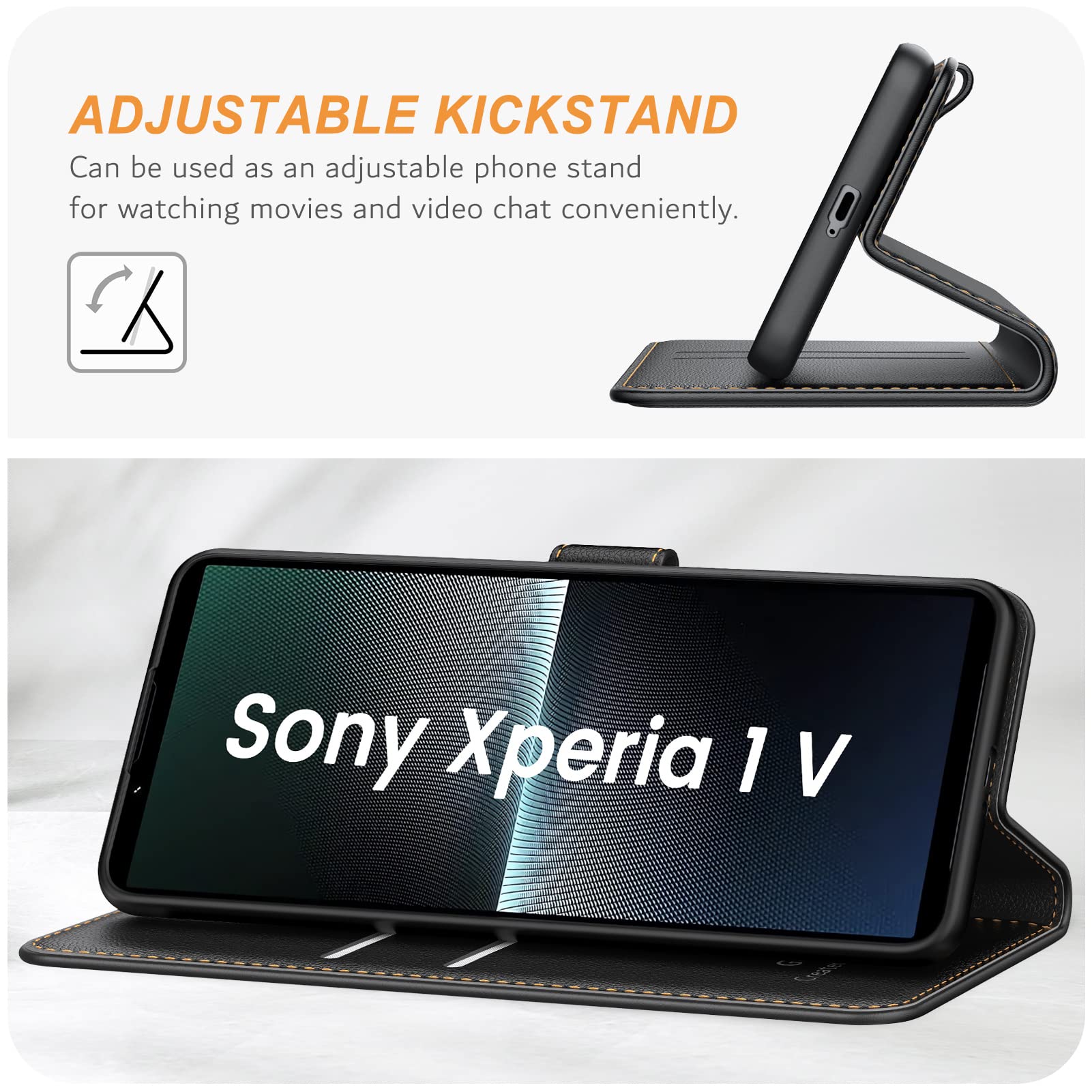 Supporto Orizzontale Video Cadorabo Cover For Sony Xperia 10 II Case In COFFEE BROWN With Magnetic Custodia Con Tasca Carte