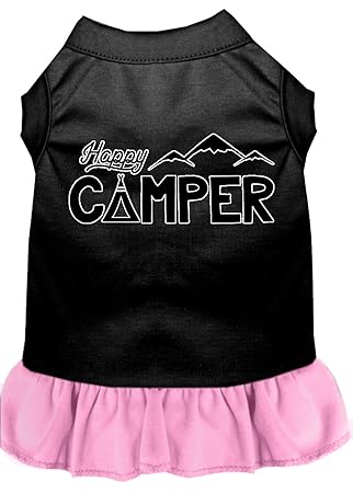 Mirage Pet Products 58-59 BKLPKLG Happy Camper Screen Print Dog Dress, Large, Black with Light Pink