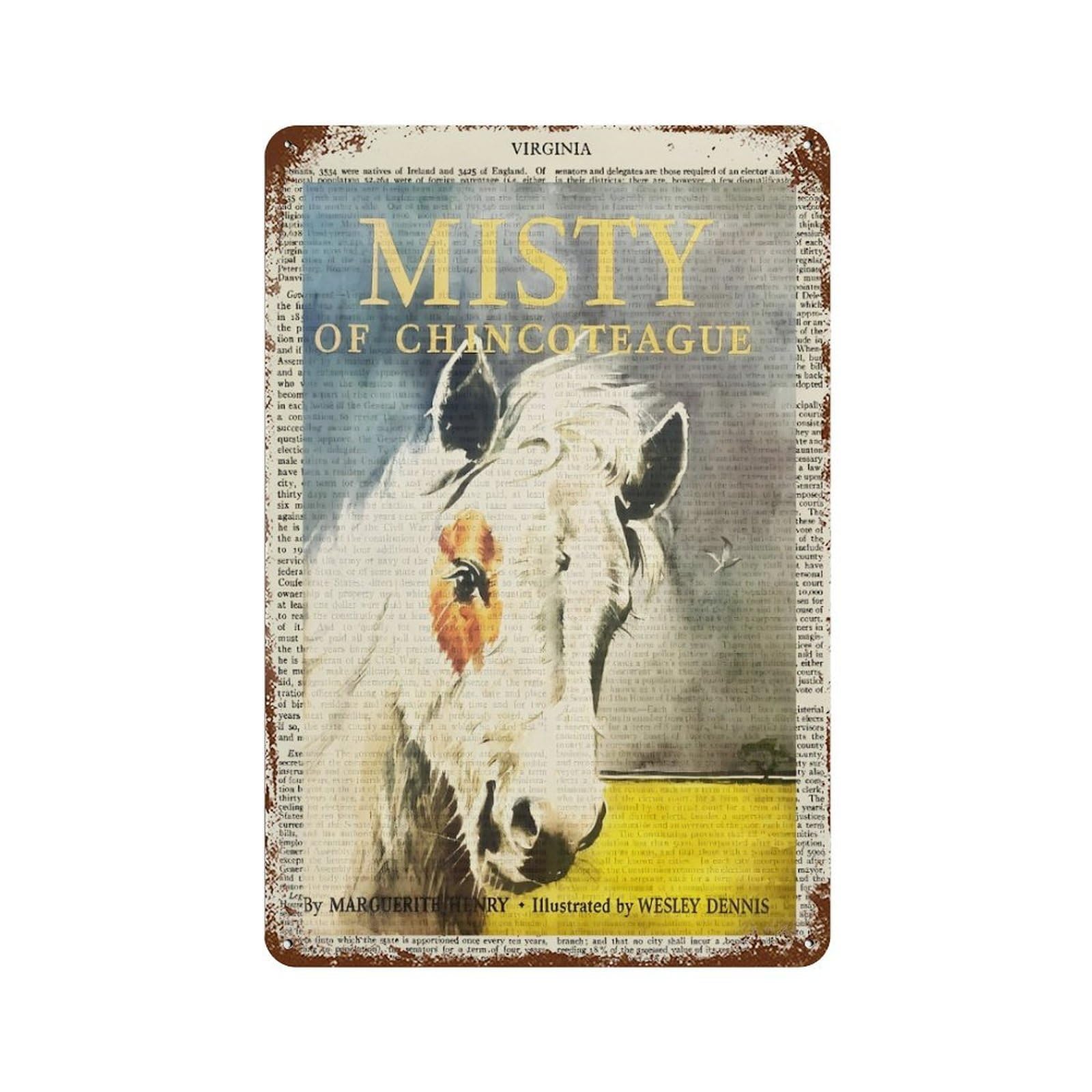 xiaoxiaoshen Marguerite Henry Misty Of Chincoteague Wall Decor Art Metal Tin Poster Modern Home Decor Art Home Bar Shop Decorations Vintage Sign 30x20cm