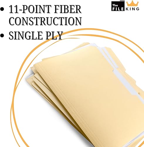 Miniatura 4 de The File King Carpetas de archivo de corte 13, tamaño carta, paquete de 100 unidades, carpetas Manilla de 8.5 x 11 pulgadas, hechas en Estados