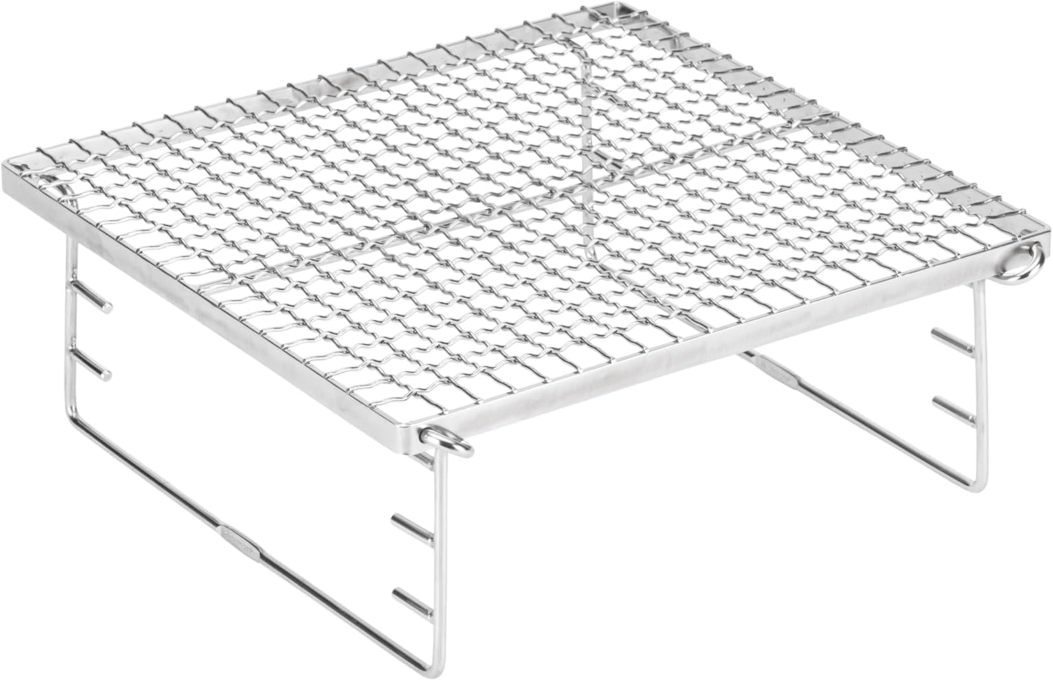 Snow Peak Stainless Steel Fireplace Grill Bridge, Small, to fit Snow Peak Small Pack & Carry Fireplace, adjustable height and foldable for Camping Outdoor Cooking