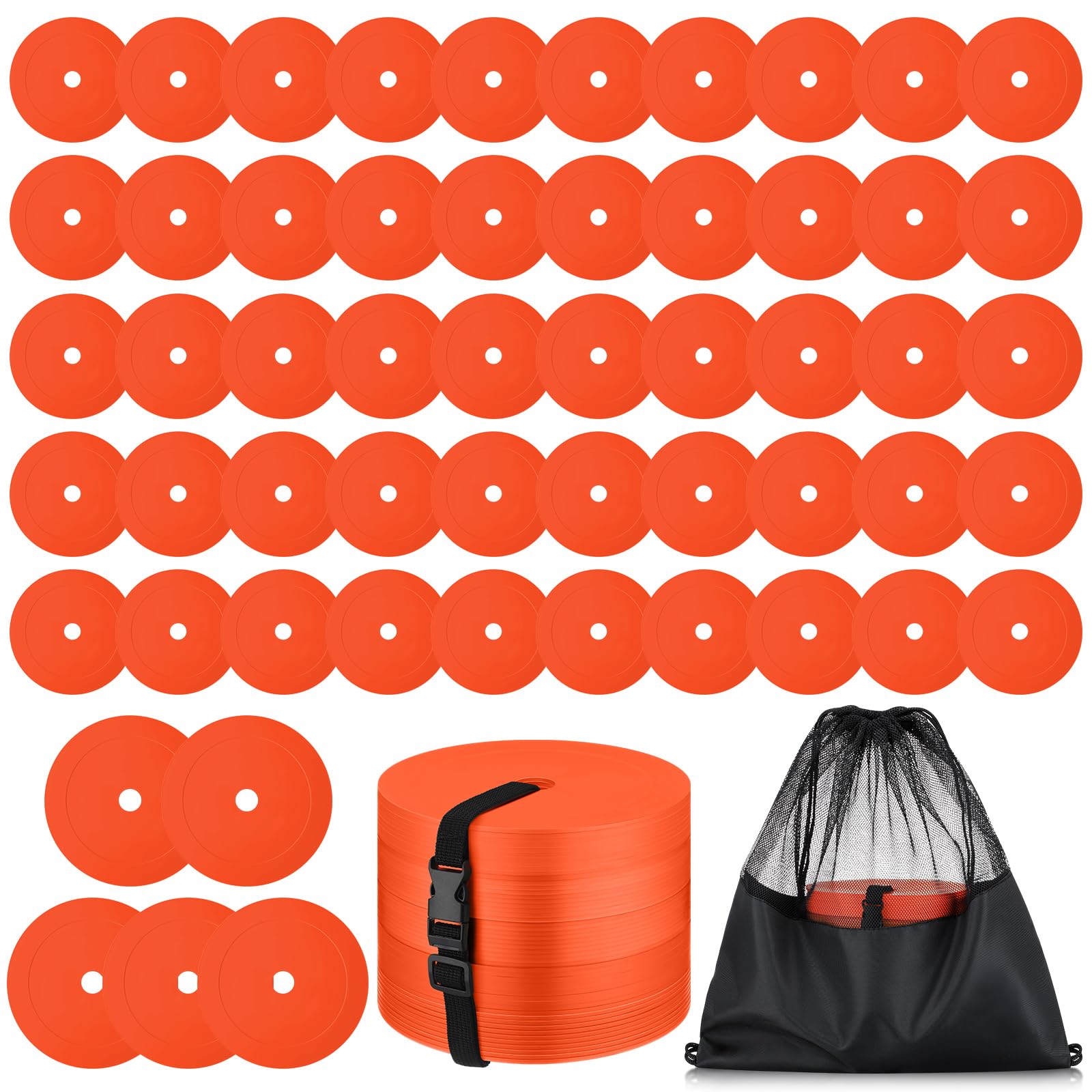 Silipull 15,2 cm flache Kegel, Punktmarker, rutschfest, Bodenloch, Fußballkegel, Feldplatzmarker, flache Scheiben, Fußball-Trainingsgeräte für Fußball, Sport, Geschwindigkeit, Agilität, Übung