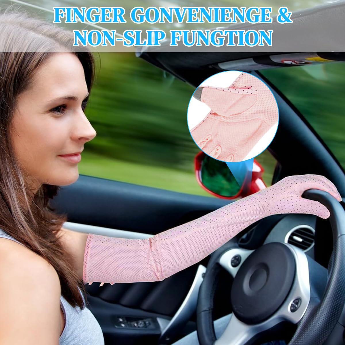 SANNIDHI 1 Pair Women's Sun Protection Gloves, Touchscreen Driving 2